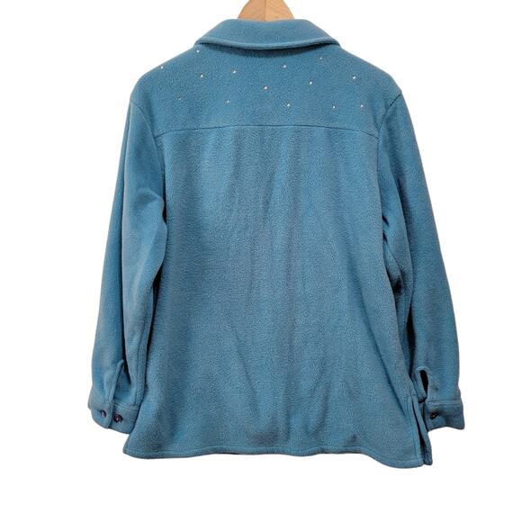 The Quacker Factory Womens Sparkle & Shine Zip Front Fleece Jacket A32787 Medium - Picture 9 of 10